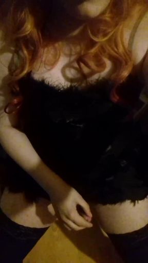 Ginger Transgirl Plays With Her Cute Cock