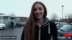British skinny Leyla flashing in London