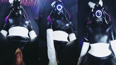 The big dick fucking those tight little pussy in her cyberpunk fantasy