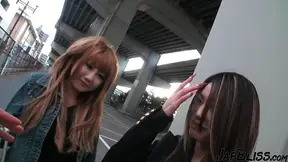 Slutty Japanese girls enjoy an explicit threesome