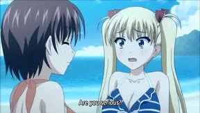 Demon Father Refresh 2 - Busty daughter gives a boobjob on the beach