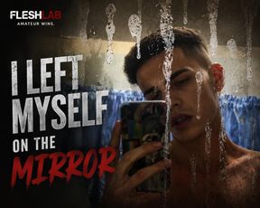 I LEFT MYSELF ON THE MIRROR: Tattooed White Twink Splashes His Hot Cum on Glass Mirror, Licks His Own Cum Clean