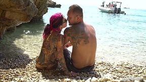 Crazy anal sex with sex-hungry emo whore Joanna Angel on the beach