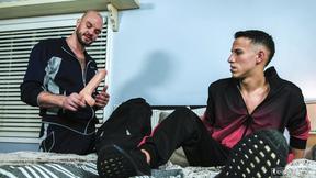 ”Des Irez & Cliff Jensen testing their new assfucking toy”