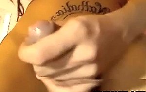 Lovely shemale masturbating and cumming