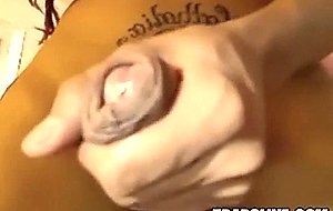 Lovely shemale masturbating and cumming