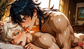 Genshin Impact Bennett Yaoi Twink Gets Destroyed Bareback and Creampied