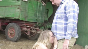 Two Farmers Stumble On BBW & A Blond Teen