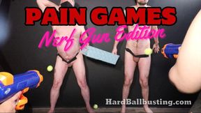 Nerf Trouble Mistresses Shoot Their Shot Aiming At Their Slaves Soft Pathetic Balls While They Collect The Nerf Balls For More - Mistress Loow and