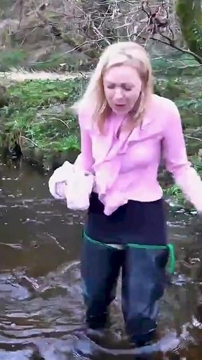 Secretary's White Tights Drenched in Waders Gone Wrong