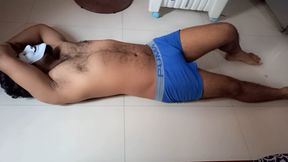 Hairy man lay down after hardcore sex midnight after sex