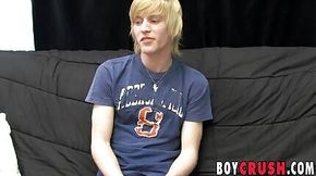 Barely legal twink is eager to stroke his dong on the casting