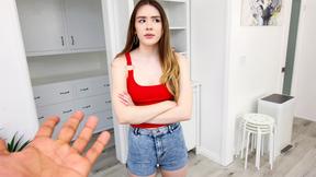 Stripper teen step sister flashes & fucks her big cock step brother