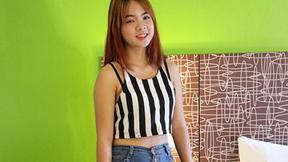 ”Redhead Asian girl Muai gets all creamy on that meat”