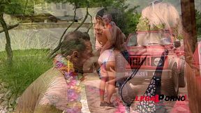 Busty babes Valentina Ricci &amp_ Penelope Ferre get creamed all over big tits GP288