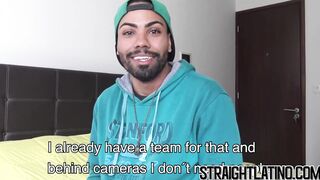 Straight Latino barebacked POV and takes cum in mouth