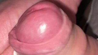 Uncut cumshot in his own foreskin