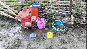 Outdoor bath bedroom sex