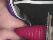 fucking my ass with a cone shaped toy on my sex chair, funky rocker