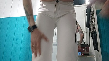 ALL REAL!! real fitting room! spy behind the curtain