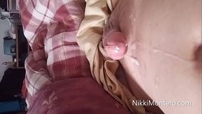 Transgender pornstar Nikki Montero wank and big cumshots compilations at home