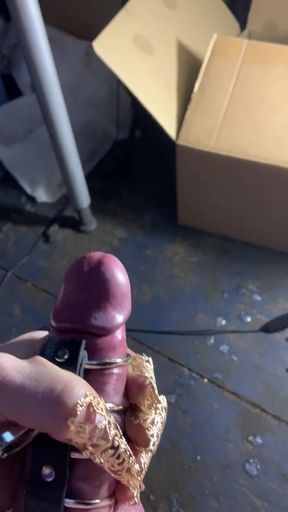 Big cumshot in a cage