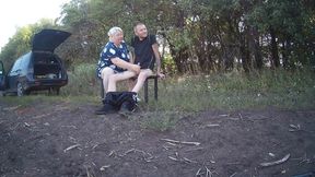 Mother-in-law in a Park Jerks off My Dick Until I Cum