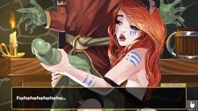 Red Head Barbarian Gives Mean Handjob To A Green Goblin Dick - Delia - Goblin Lord