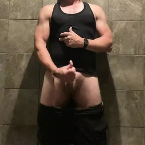 End of December Gym Lockerroom Cumshot From Jockdad87