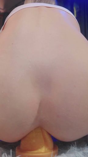 Anal Fisting and Stretching Ass with Two Dildos