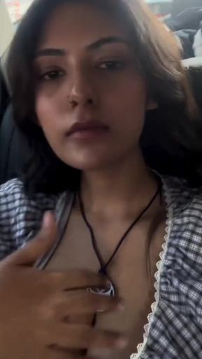 Indian big-titted beauty exposes her curves
