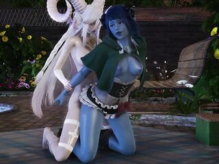 Jester Lavorre with White Shemale hentai Succubus