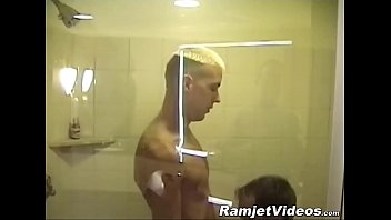 Two skinny dudes suck each other and jerk off their cocks