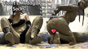 Violet's Muddy Socks Filling + Sock Job + Bondage Front Angle