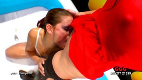 German Goo Girl drinks piss and swallows cum