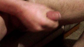 Quick cumshot on sofa with open blinds