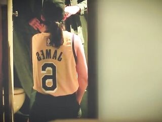 Basketball Girl Sucks Tutor in Gym Baths
