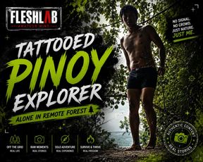 Tattooed Pinoy EXPLORER: Jerks Off Hard Alone in Remote Forest