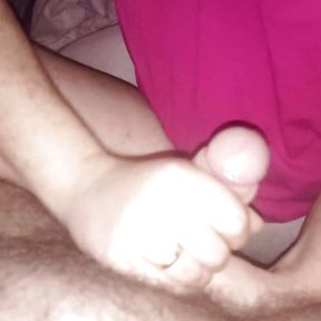 Quick handjob from tender wife