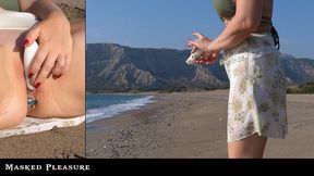 Womanizer Toy meets the Pussy and Butt Plug on a Public Beach for a Intense Screaming Orgasm