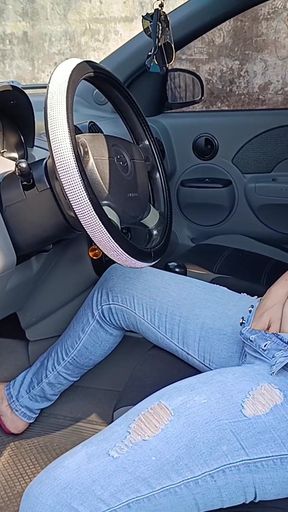 With High Heels and Pedal Pumping I Have a Big Squirt in My Pants