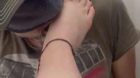 Hungry man join Carol’s barefoot