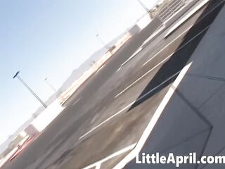 Blonde Little April Masturbates in Public