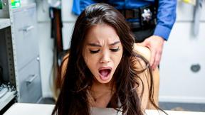 ”Backroom quickie with Asian milf after she gets busted”