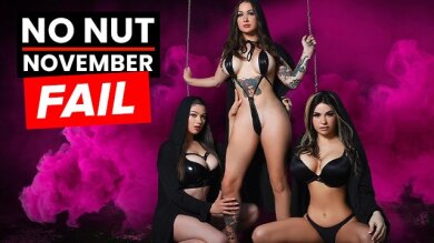 TeamSkeet - Dude Fails No Nut November Challenge After Three Busty Sluts Take Turns Riding His Cock