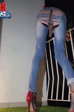 Fuck My Jean's Torn Boul in Exhibition to the Passants