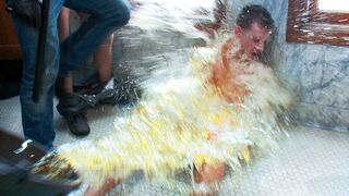 Bucket of PISS thrown over annihilated police