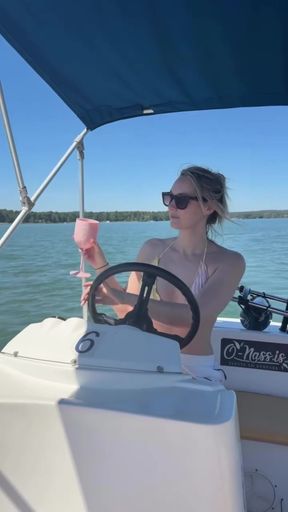 German cutie enjoys a boat ride