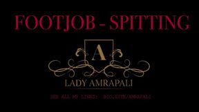 FOOTJOB - SPITTING   LADY AMRAPALI BDSM - Mistress - Domina - Herrin - Slave - Sklave - Feet Fetish - Fetisch - Spit - Spucke - Anspucken - Füße - Legs - Latex - Toe - Zehen