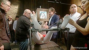 Pain slut surrenders to public ass pounding
